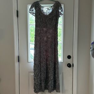 Size 12 Alex Evenings gray formal dress